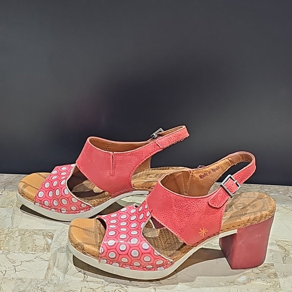 The Art Company Shoes - The Art Company Red And White Women's Leather Sandals Sling Back Size 38 US 8